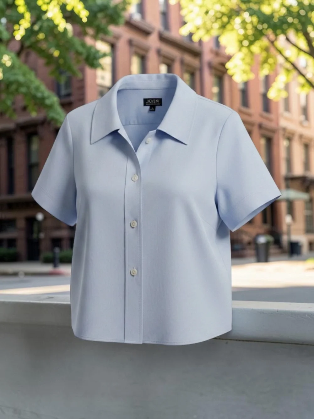 J. Crew Light Blue Short-Sleeve Button-Down Shirt
